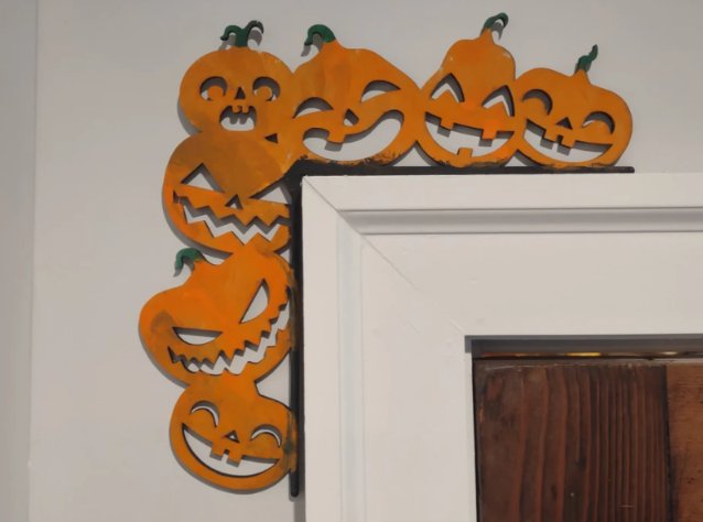 Coin de porte citrouilles Halloween en bois