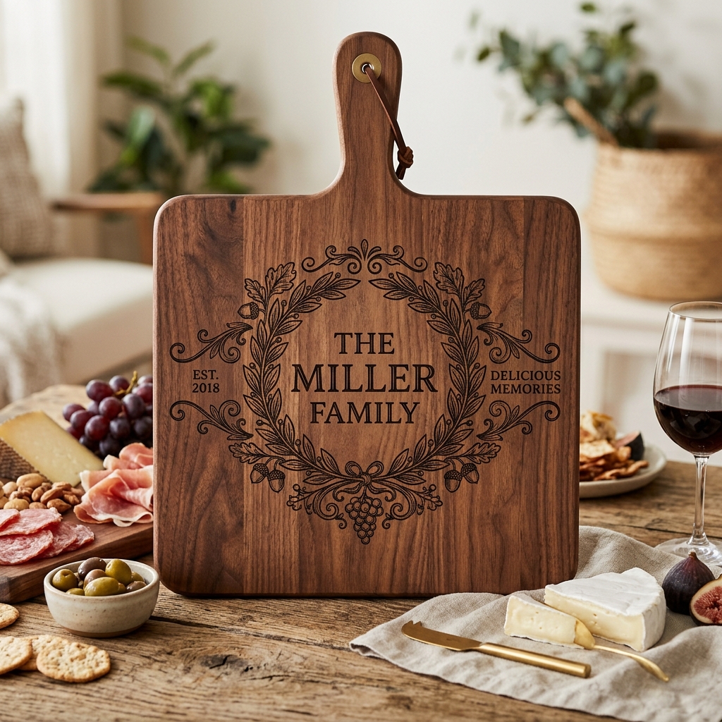 Planche apéro bois gravée