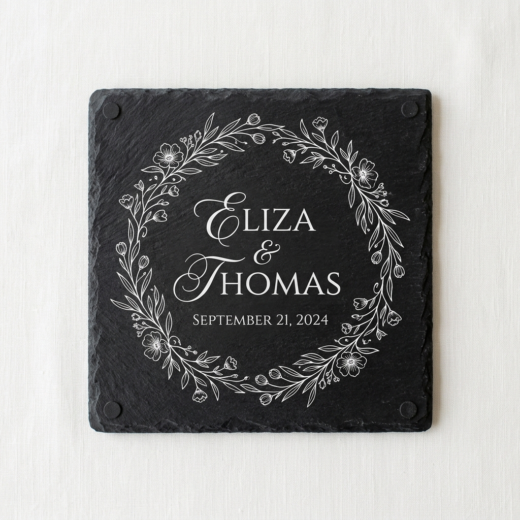 Ardoise mariage ou décoration gravée